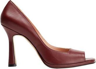 8 by YOOX LEATHER SQUARE OPEN-TOE PUMPS