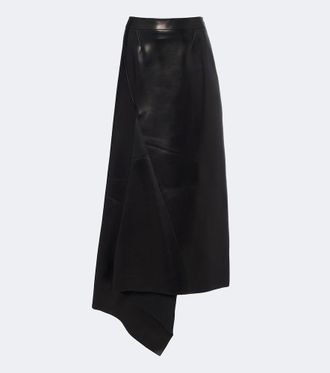Givenchy Falda larga asim&eacute;trica de piel