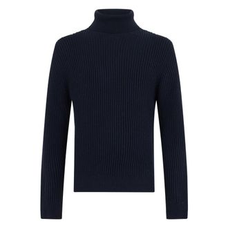 Slowear Maglione a collo alto a coste inglesi - - Knitwear - Uomo - Blu - M