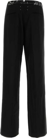 Maison Margiela Black Exterior: Virgin Wool Pantaloni Trousers