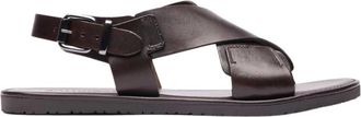 Scarosso Italiaanse leren sandalen - Heren - Sandalen - Bruin - 40 EU - Leer - Schoenen