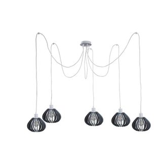 Netlighting Nicoleta Cluster Pendant Ceiling Light Grey 5x E27