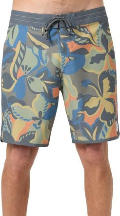 O'Neill OG Print Scallop Board Shorts in Dark Shadow at Nordstrom, Size 36