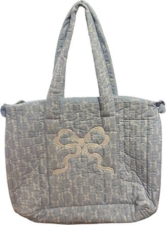 LoveShackFancy Aja Weekender Shoulder Bag In Blue