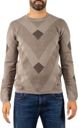 Emporio Armani Trui met ronde hals - Heren - Ronde hals truien - Bruin - XL - Katoen - Truien & Vesten