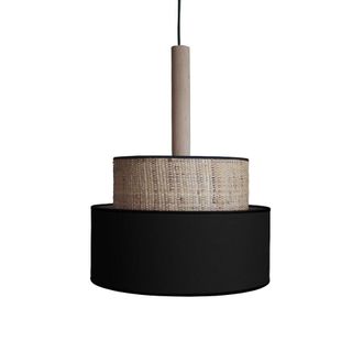 Tosel Suspensi&oacute;n metal,madera Alt.90cm natural ;Pantalla: negro