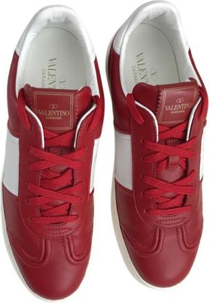 Valentino Garavani Valentino Red & White Rockstud Sneakers Size 40