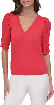 DKNY Dkny V-Neck Twist Sleeve Top