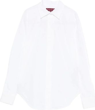 Gucci point-collar cotton shirt - women - Cotton - 42 - White