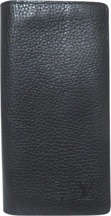 Louis Vuitton Black Leather Long Wallet (Bi-Fold) (Pre-Owned)