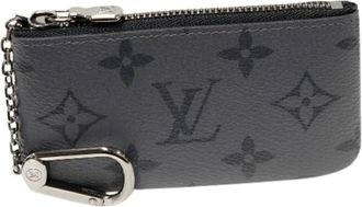Louis Vuitton Pre-owned Monogram Eclipse Reverse Pochette Cl&eacute; 2way sleutel- & muntzakje - Heren - Vintage Accessoires - Grijs - ONE Size - Vintage