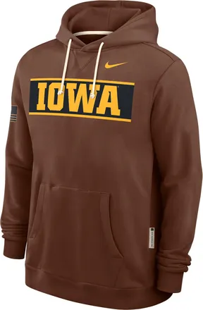 Nike Iowa 2026 Military Appreciation Standard Issue Nike Mens Dri-FIT College Pullover Hoodie in Brown | 03AZ2GYIA-4EB
