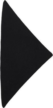 STUDIO NICHOLSON Black Ribbed Knit Triangle Merino Wool Scarf