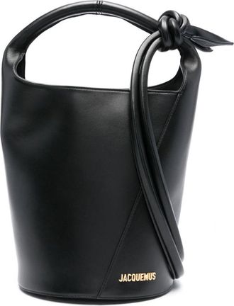 Jacquemus Le Petit Tourni leather bag - women - Cotton/Calf Leather - One Size - Black