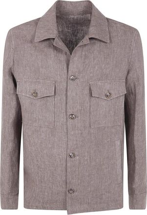 Barba Park Linnen Overhemd - Heren - Casual Overhemden - Bruin - XL - Linnen - Overhemden