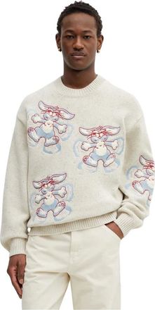 Kenzo Truien & Vesten, Heren, Beige, S, Wol, Winter Holidays Geborduurd Vest