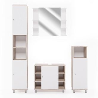Vicco Set mobili bagno Fynn, Sonoma, 4 parti
