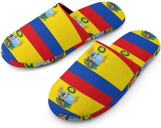 Generic Gran Colombia Flag Mens Cozy Memory Foam Slippers Warm Cotton House Shoes Comfy Slipper for Indoor Outdoor