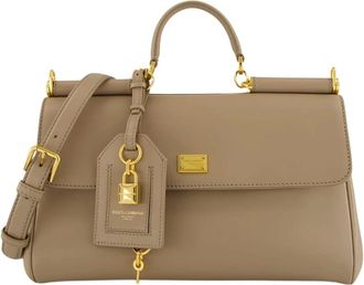 Dolce & Gabbana My Sicily Handtas - Dames - Handtassen - Beige - ONE Size - Katoen - Tassen
