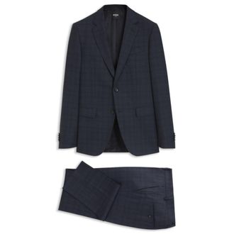 BOSS ONE Two-piece slim-fit suit in checked virgin wool