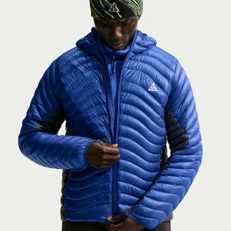 Nike Mens Nike ACG Lava Flow Ultralight Therma-FIT ADV Down Jacket in Blue | IO9003-480