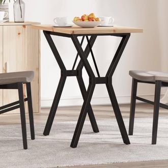 Berkfield Home Dining Table Y-Frame 80x50x75.5 cm Solid Wood Pine & Steel in Brown