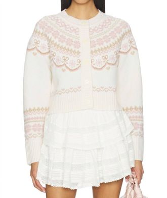 LoveShackFancy Womens Shantae Cardigan In Pink Champagne