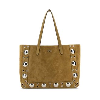 Valentino Garavani Beige Suede Nellcote Shopping Bag