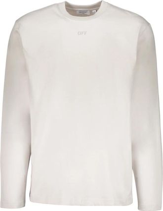 Off-white T-shirt met lange mouwen - Heren - Longsleeves - Grijs - XL - Katoen - Tops