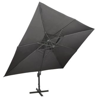 Berkfield Home Cantilever Garden Parasol with Double Top Anthracite 400x300 cm in Charcoal