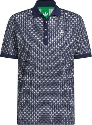 adidas Trefoil & Tee Print Cotton Blend Piqu&eacute; Golf Polo in Night Indigo/Chalk White at Nordstrom, Size Xx-Large
