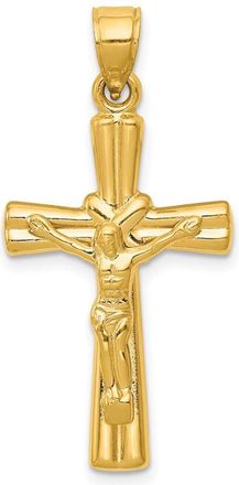 Diamond2Deal 14k Yellow Gold Reversible Crucifix Pendant