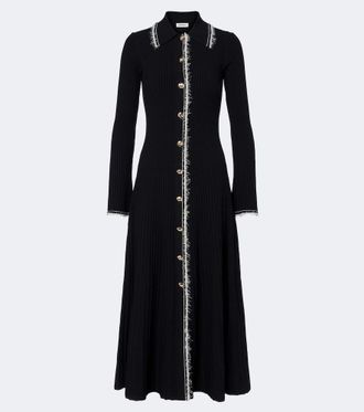 SIMKHAI Ribbed-knit shirt dress