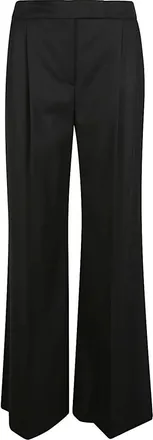 Via Masini 80 Wide Trousers, female, Black, Size: L High Waist Black Wide Leg Trousers