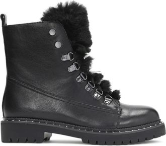 Kazar Dames witte enkellaarsjes - Dames - Veterlaarzen - Zwart - 38 EU - Leer - Schoenen