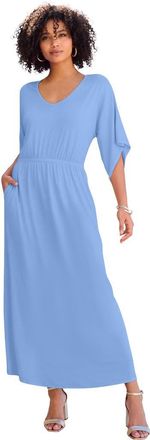 Roaman's Plus Size Stretch Knit Dolman Sleeve Maxi Dress in French Blue at Nordstrom, Size 24