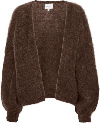 Americandreams Lee Short Cardigan - Dames - Vesten - Bruin - L - Wol - Truien & Vesten