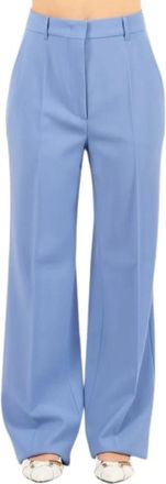 Max Mara Quasar Broeken - Dames - Wijde Broeken - Blauw - M - Wol - Broeken