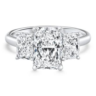 Pompeii3 4 - 7 Ct Radiant Cut 3-Stone Diamond Engagement Ring 14k or Platinum Lab Grown