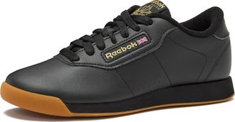 Reebok Princess Sneakers, Comfortable Walking Or Tennis Womens Shoes, Black/Gum, 6.5 UK