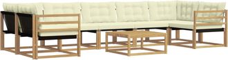 vidaXL Conjunto De Sof&aacute;s De Exterior 8 Uds. Blanco Y Crema Vidaxl