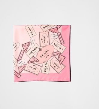 Prada Printed silk twill scarf 90x90