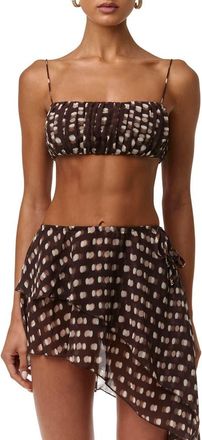 Naked Wardrobe Polka Dot Chiffon Bandeau Bralette in Polka Dot Illusion at Nordstrom, Size X-Large
