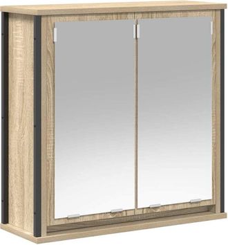 vidaXL Mueble De Ba&ntilde;o De Pared Con Espejo Roble Sonoma 60x21x60 Cm Vidaxl