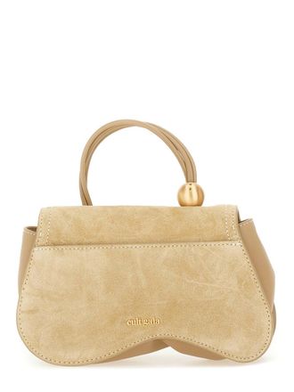 Cult Gaia Womens Mini Handbag Kazia Beige Calf Leather Handbags Hand Bags