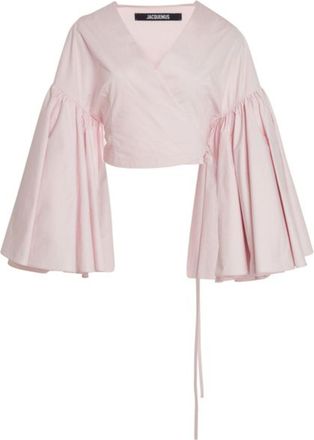 Jacquemus Pink Wrap Design Cotton Top