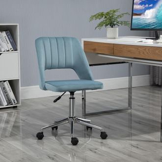 STILVORA Sedia Da Ufficio Ergonomica, Altezza Regolabile E Girevole Con Ruote, Rivestimento In Velluto Blu