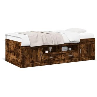 Berkfield Home Daybed with Drawers without Mattress Smoked Oak 75x190 cm Small Single in Brown