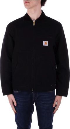 Carhartt Work in Progress Voor Logo Ritsjas Biologisch Katoen - Heren - Zomerjassen - Zwart - XL - Katoen - Jassen