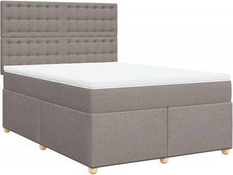 vidaXL Vidaxl - Cama Box Spring Con Colch&oacute;n Tela Gris Taupe 160x200 Cm